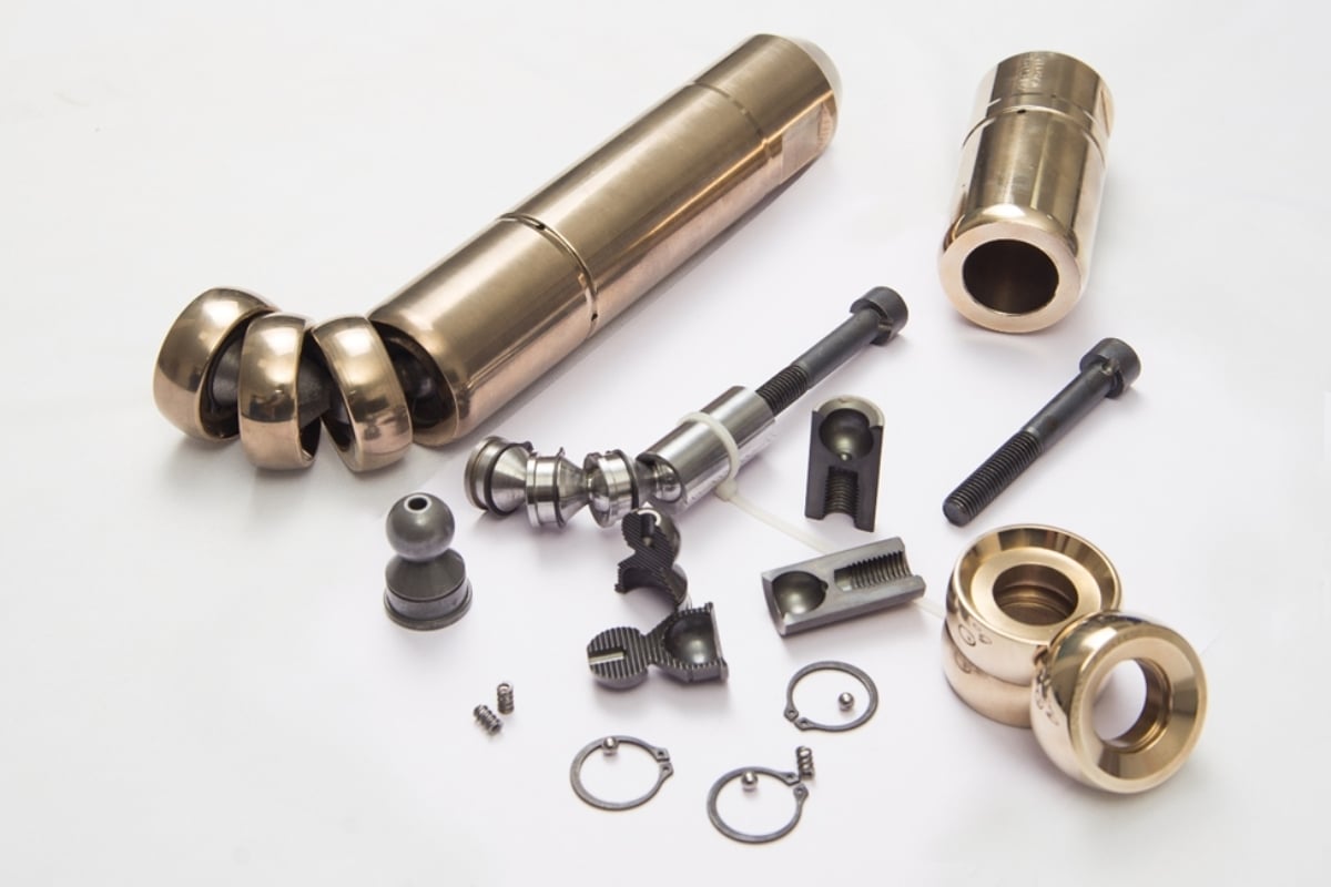 AMPCO METAL mandrel system assembly with individual components