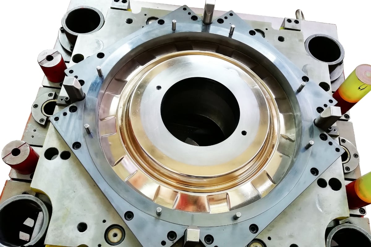 Installed deep drawing die made from AMPCO® Aluminum Bronze