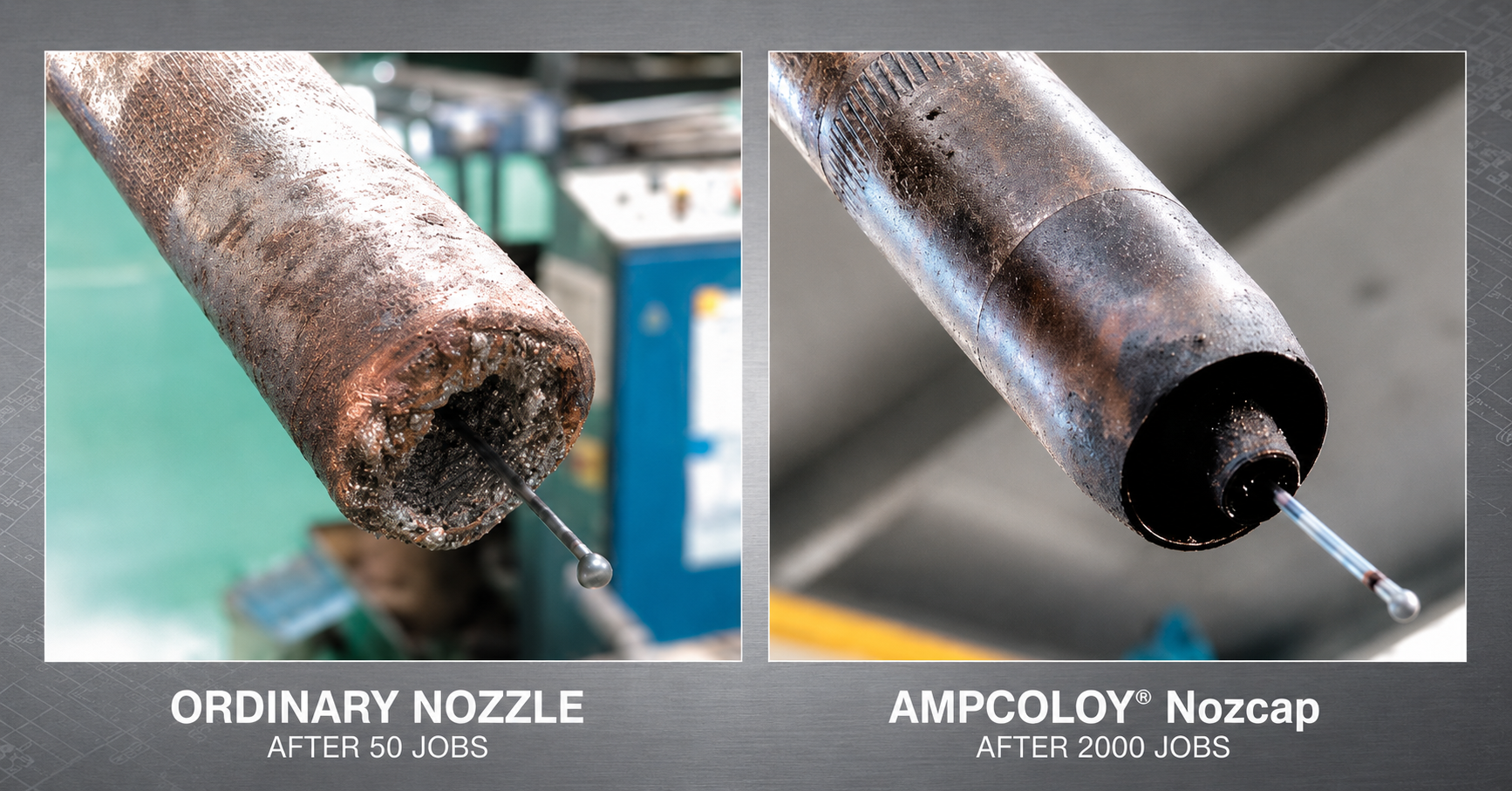Ordinary Nozzle vs. AMPCOLOY® Nozcap
