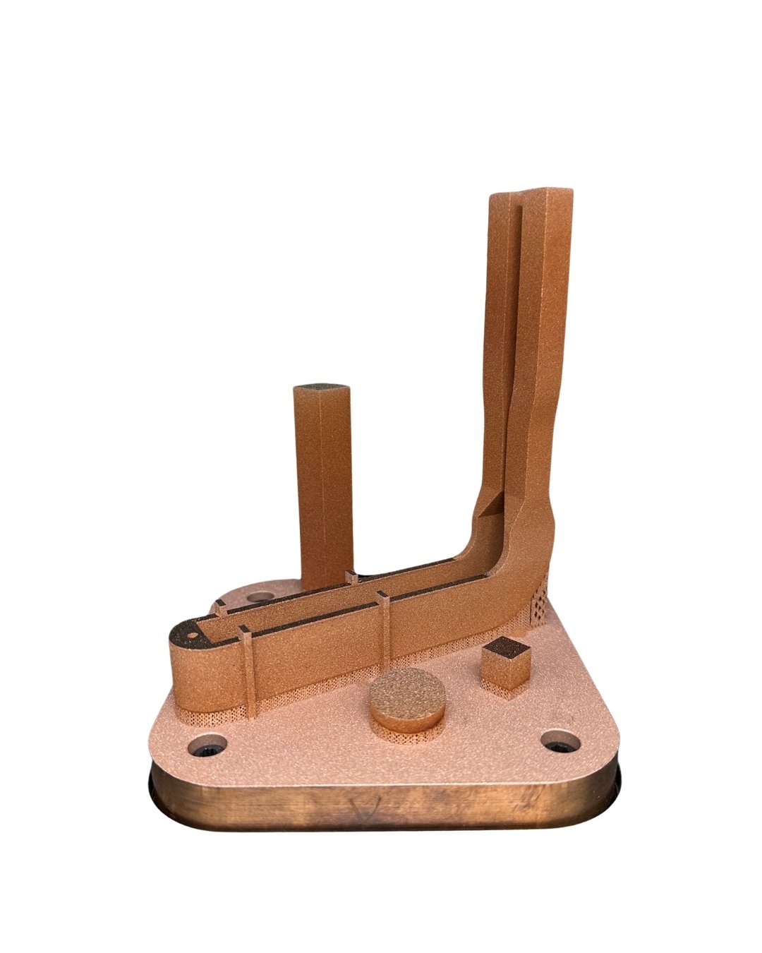 A finished component made via additive manufacturing