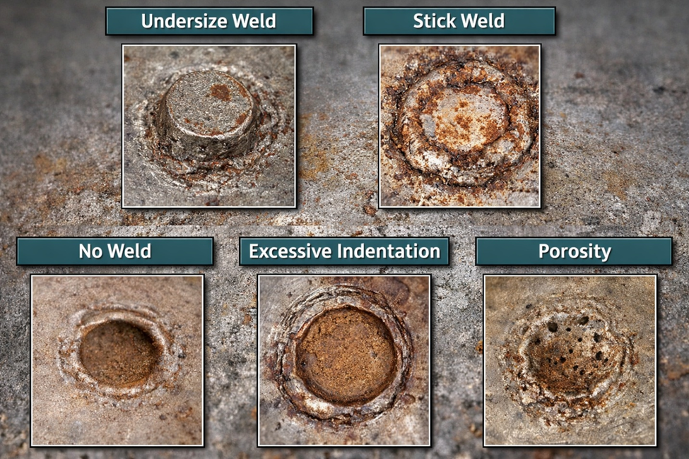Examples of resistance welding defects