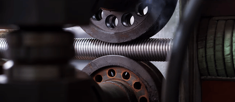 Detail of corrugated flexible stainless-steel tube